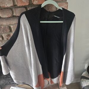 SHEIN Black, Gray, and Orange Color Block Shawl